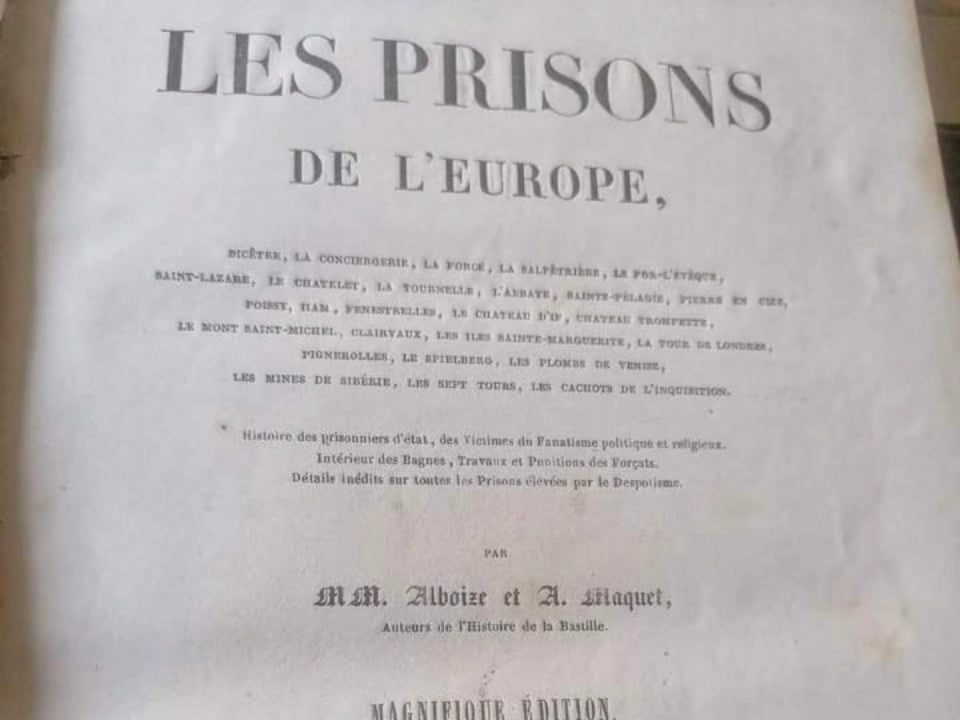 Anciens livres sur "les Prisons de l'Europe" de 1845 à 1851