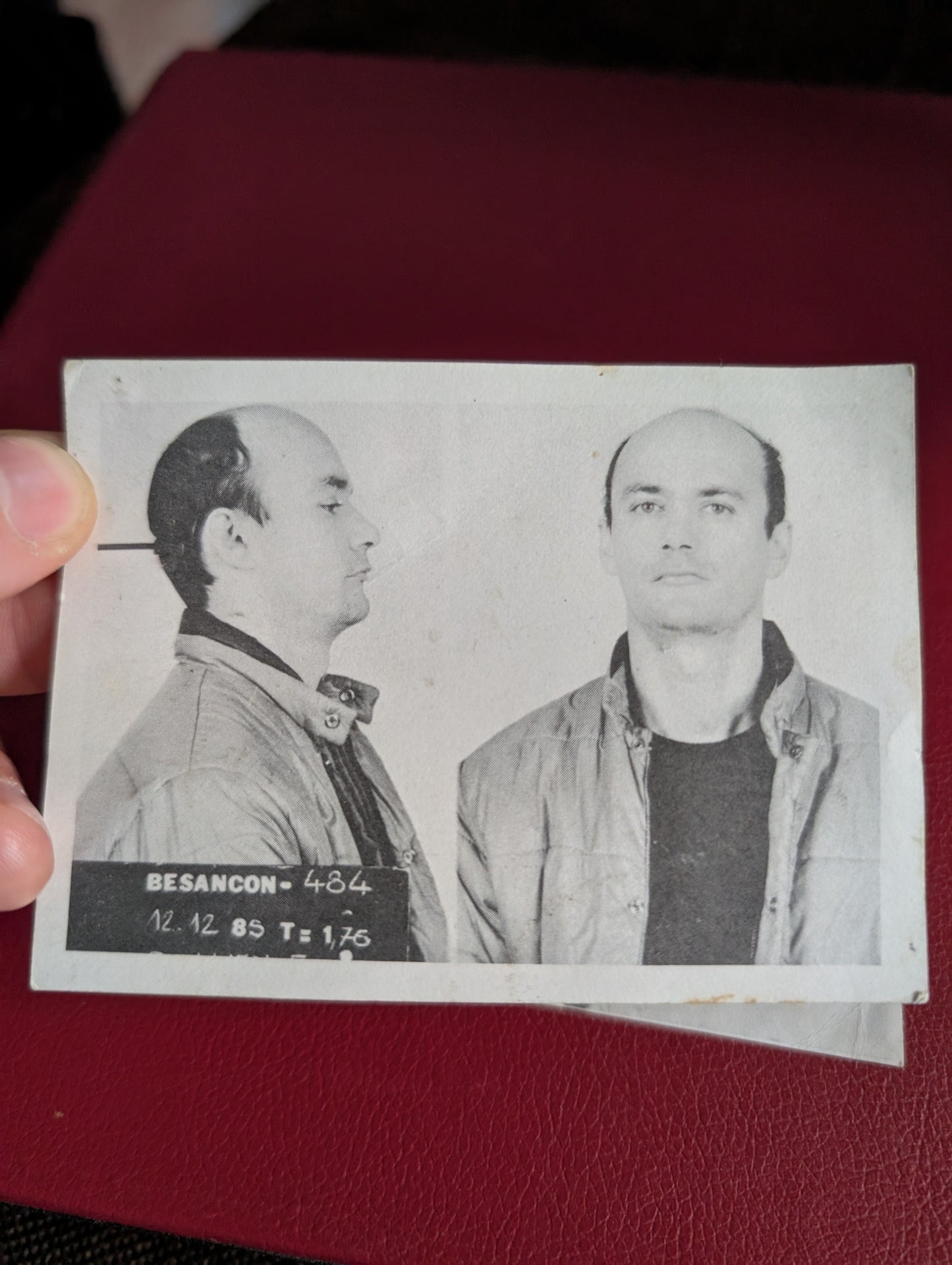 Wanted criminal cards, belonged to a police officer in the 1980s, set of two cards