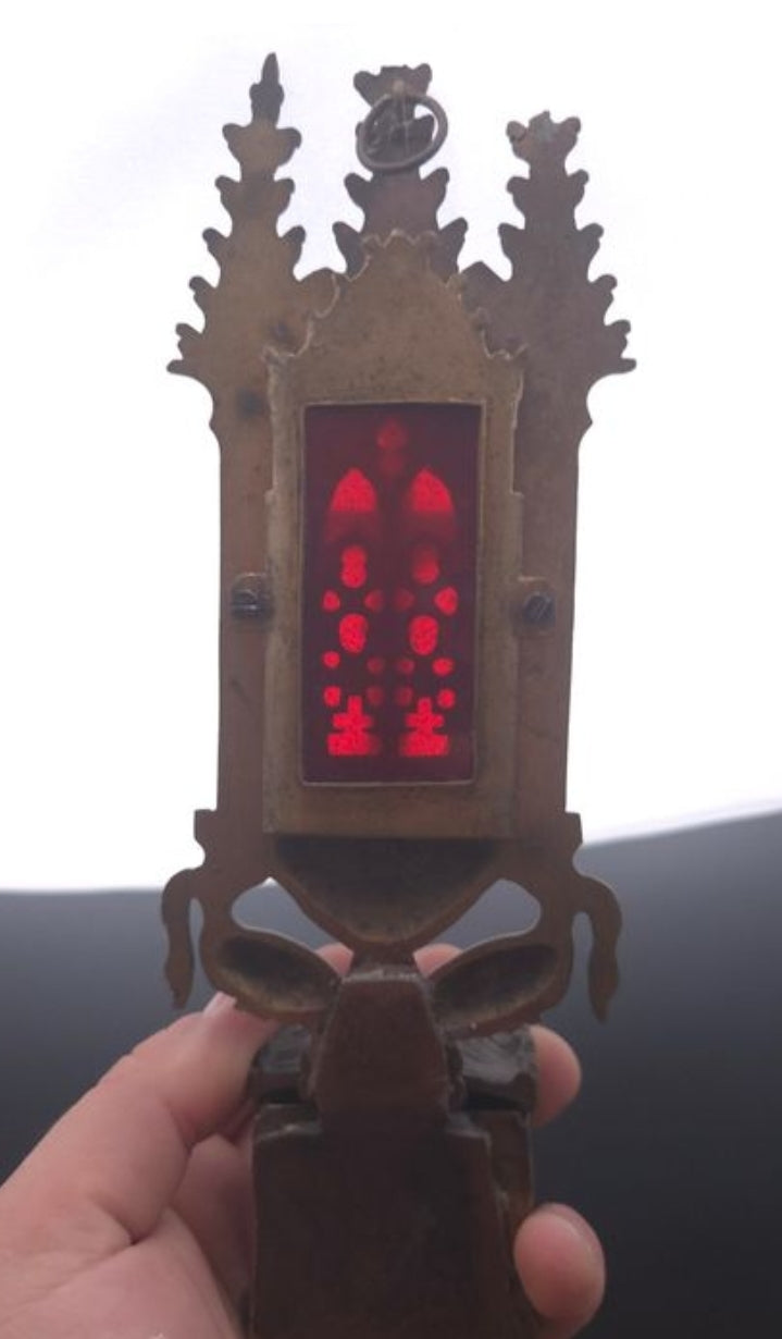 Neo-Gothic Bronze and Brass Holy Water Font