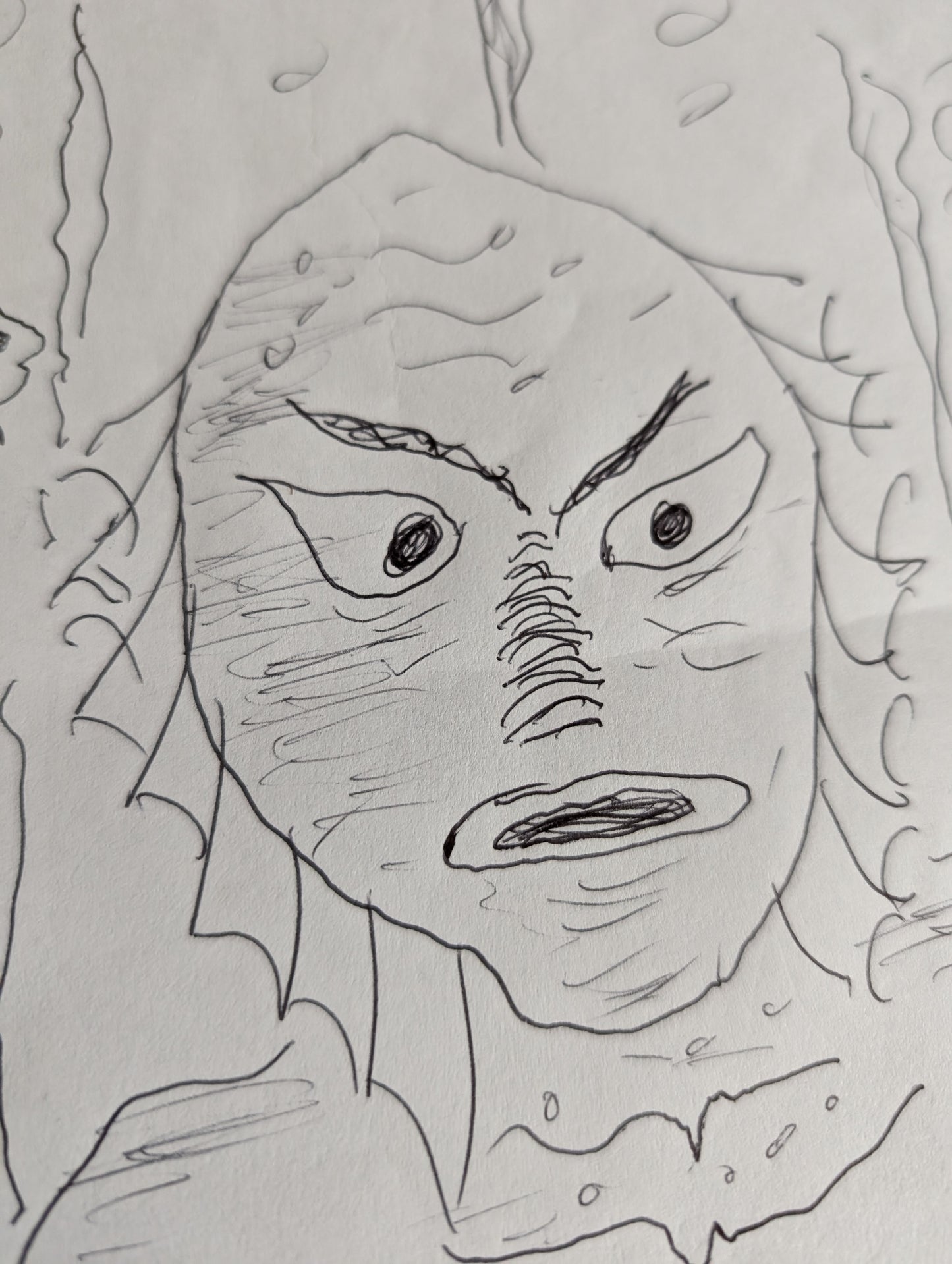 The Creature from the Black Lagoon, drawing made the monster himself ! (Ricou Browning Signed)