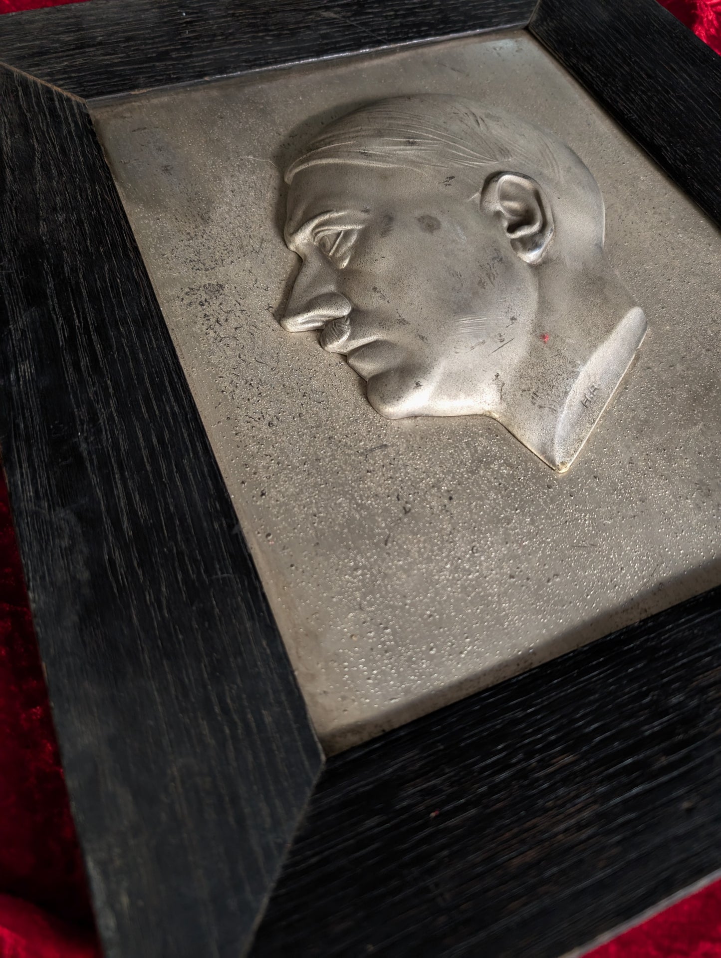 Relief sculpture of Adolf Hitler on frame (1940's WWII)