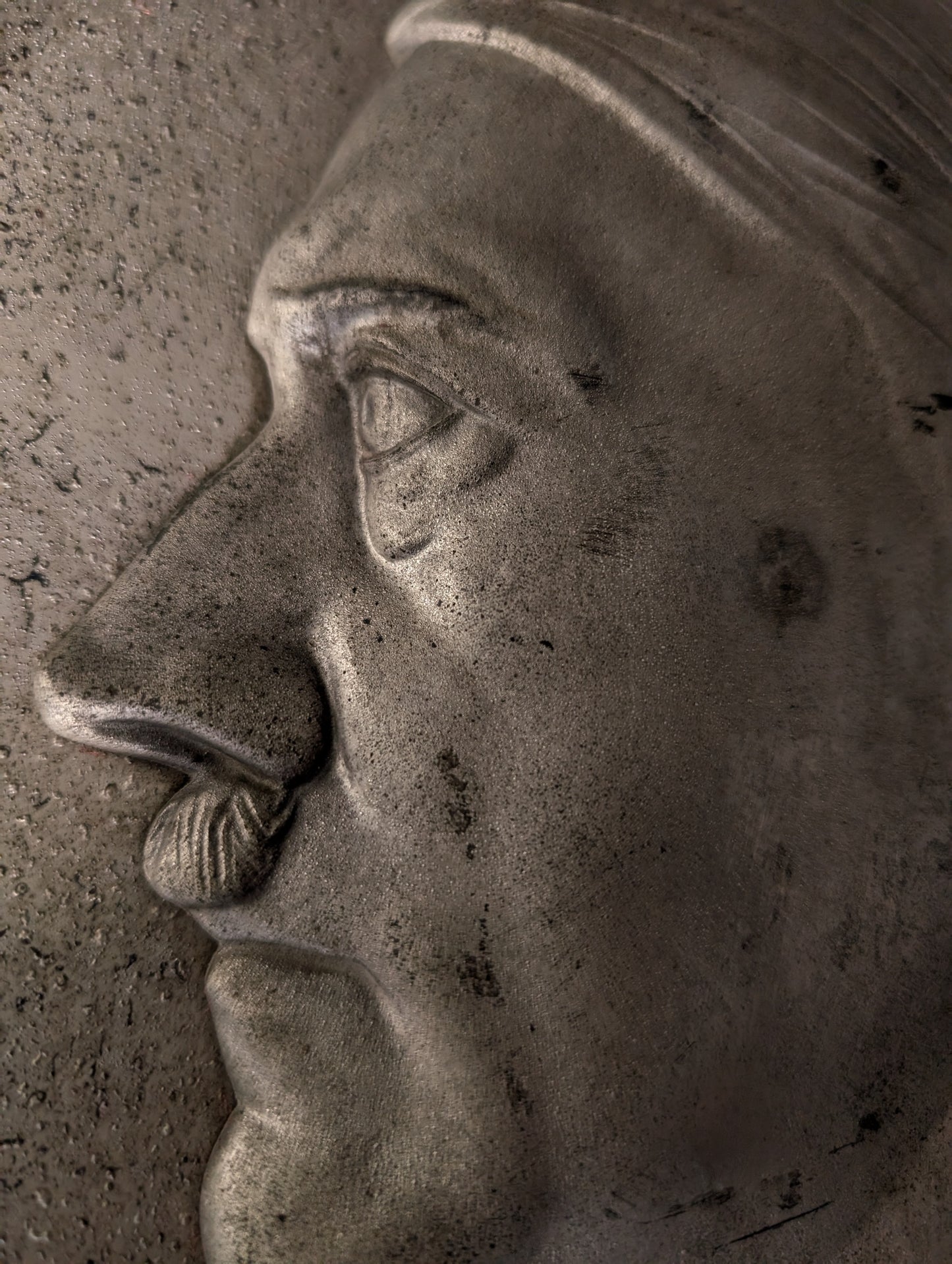 Relief sculpture of Adolf Hitler on frame (1940's WWII)