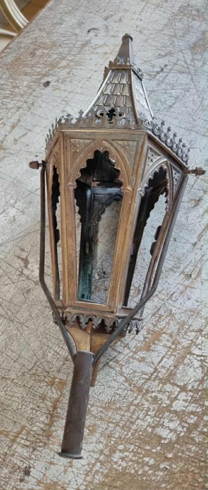 Antique 19th-century church procession lantern