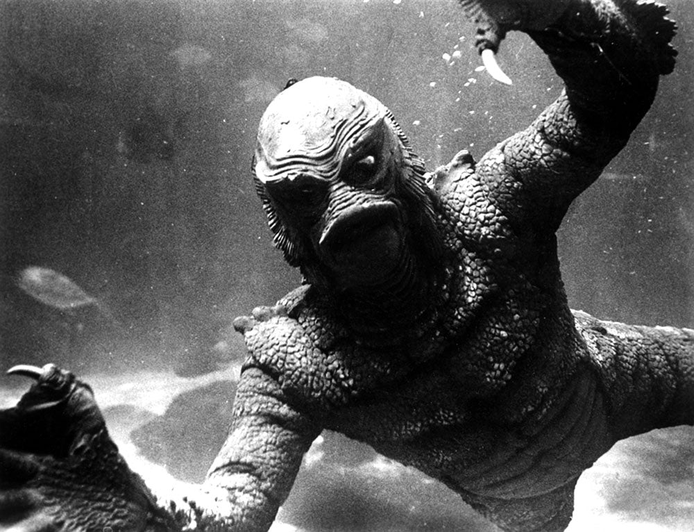 The Creature from the Black Lagoon, drawing made the monster himself ! (Ricou Browning Signed)