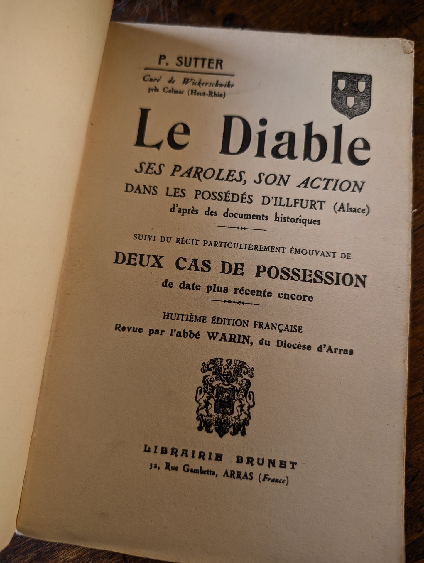Livre de 1934 "Le Diable, ses paroles, son action" (appartenu à un Abbé)