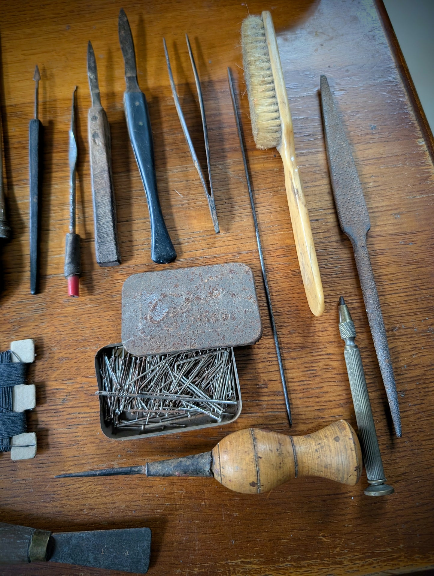 Set of antique taxidermist tools from the 1970s