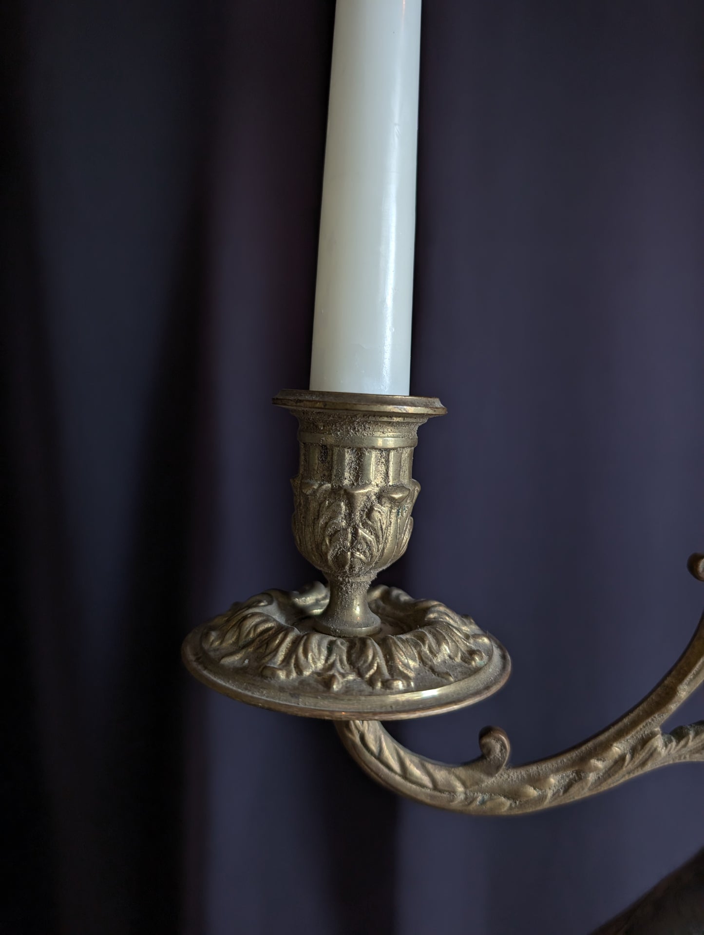 Antique piano candlesticks, 19th century, featuring devil’s heads
