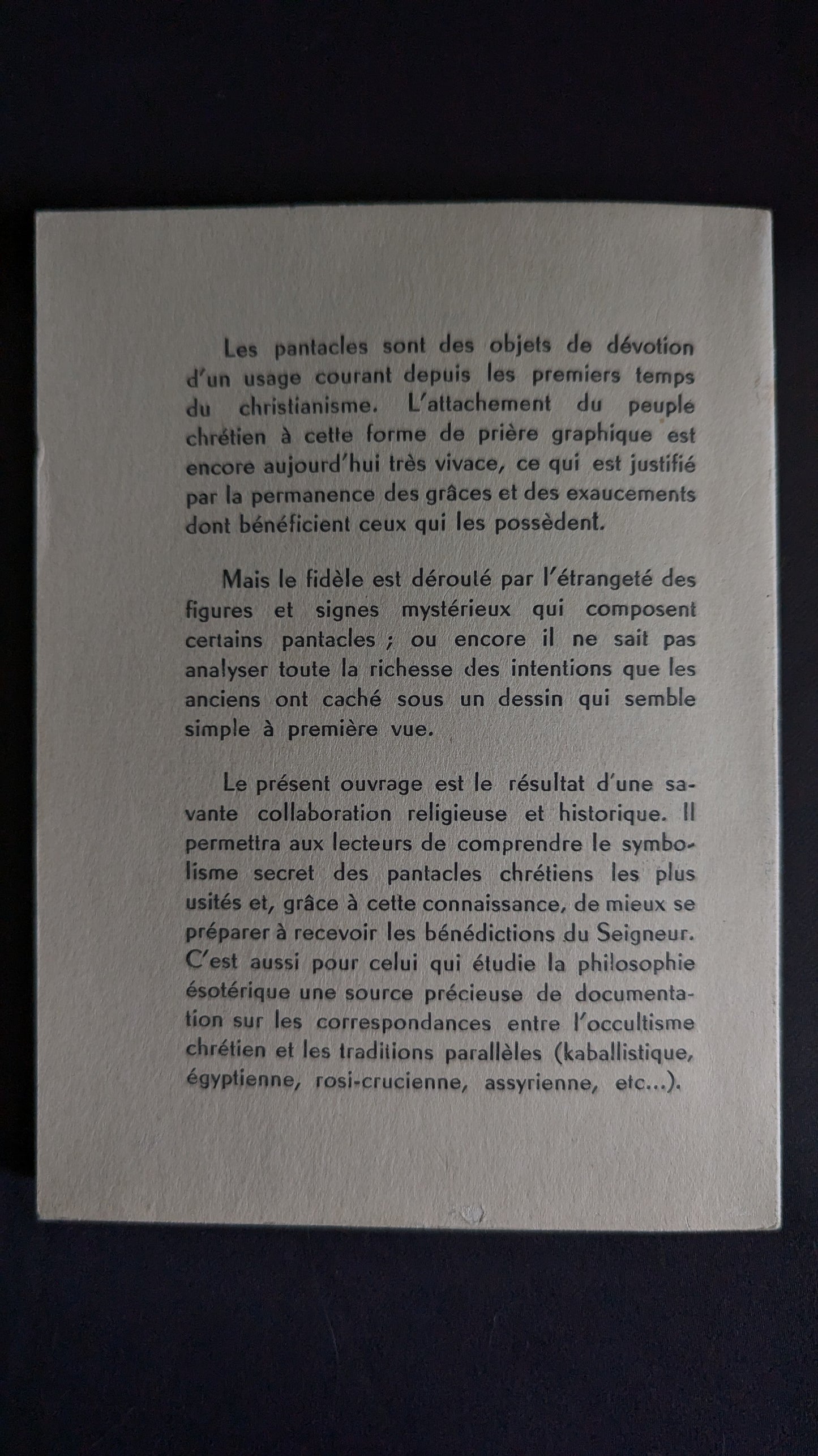 Les Clavicules des Pantacles (la foi des catacombes. Par André Flandre, ed. 1968