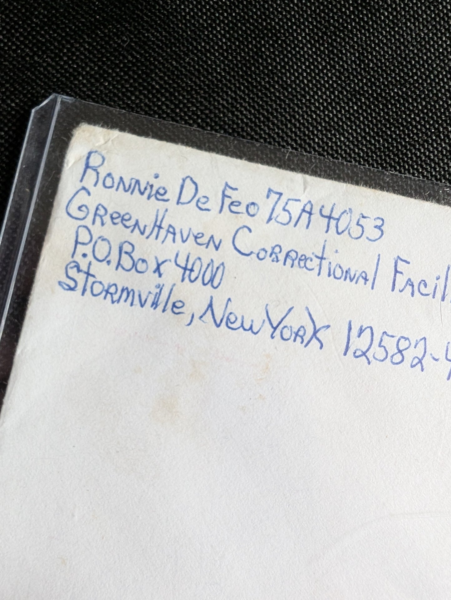 Ronald DeFeo card written and signed (Amityville case)