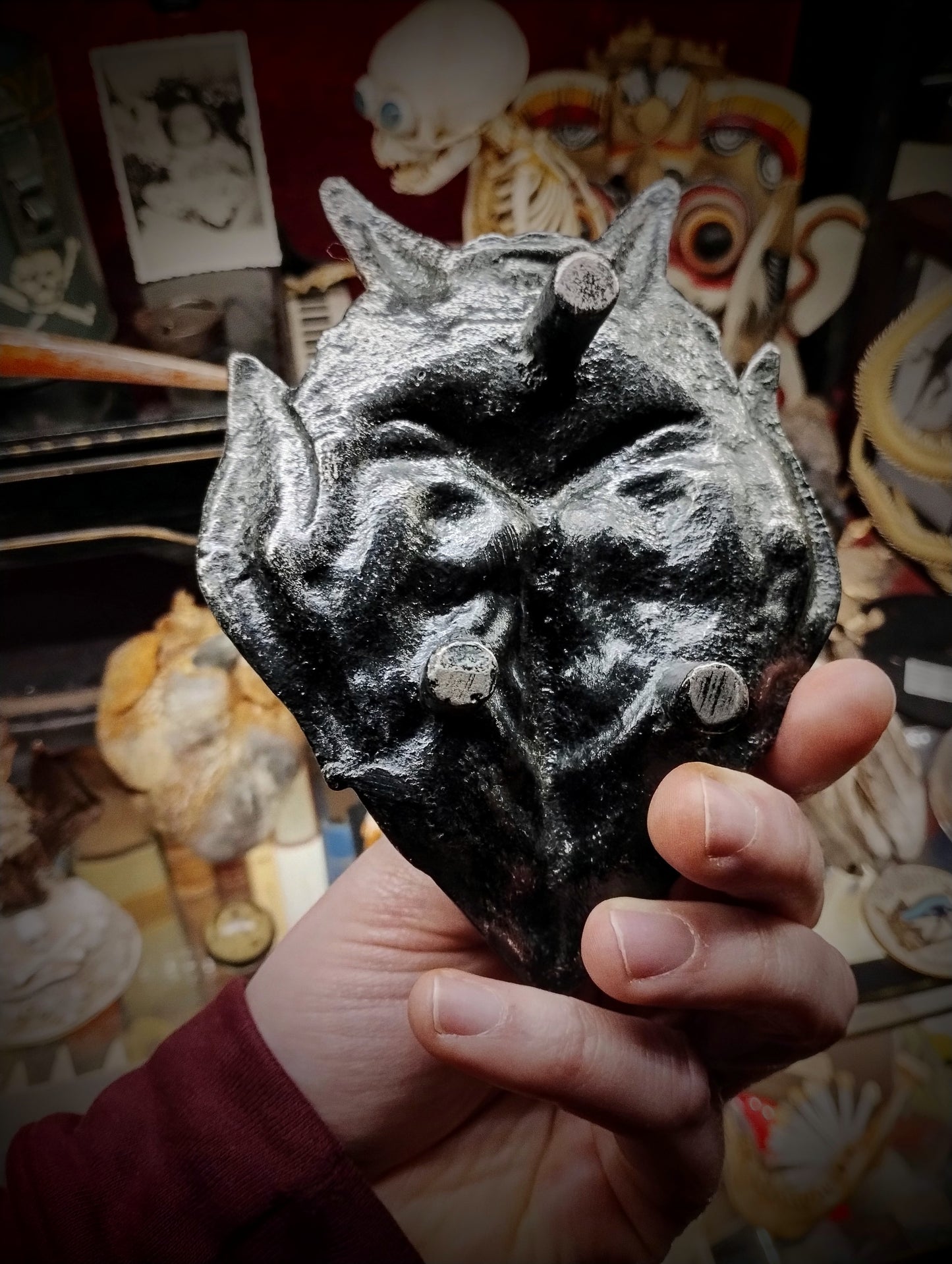 Antique Russian devil's head ashtray