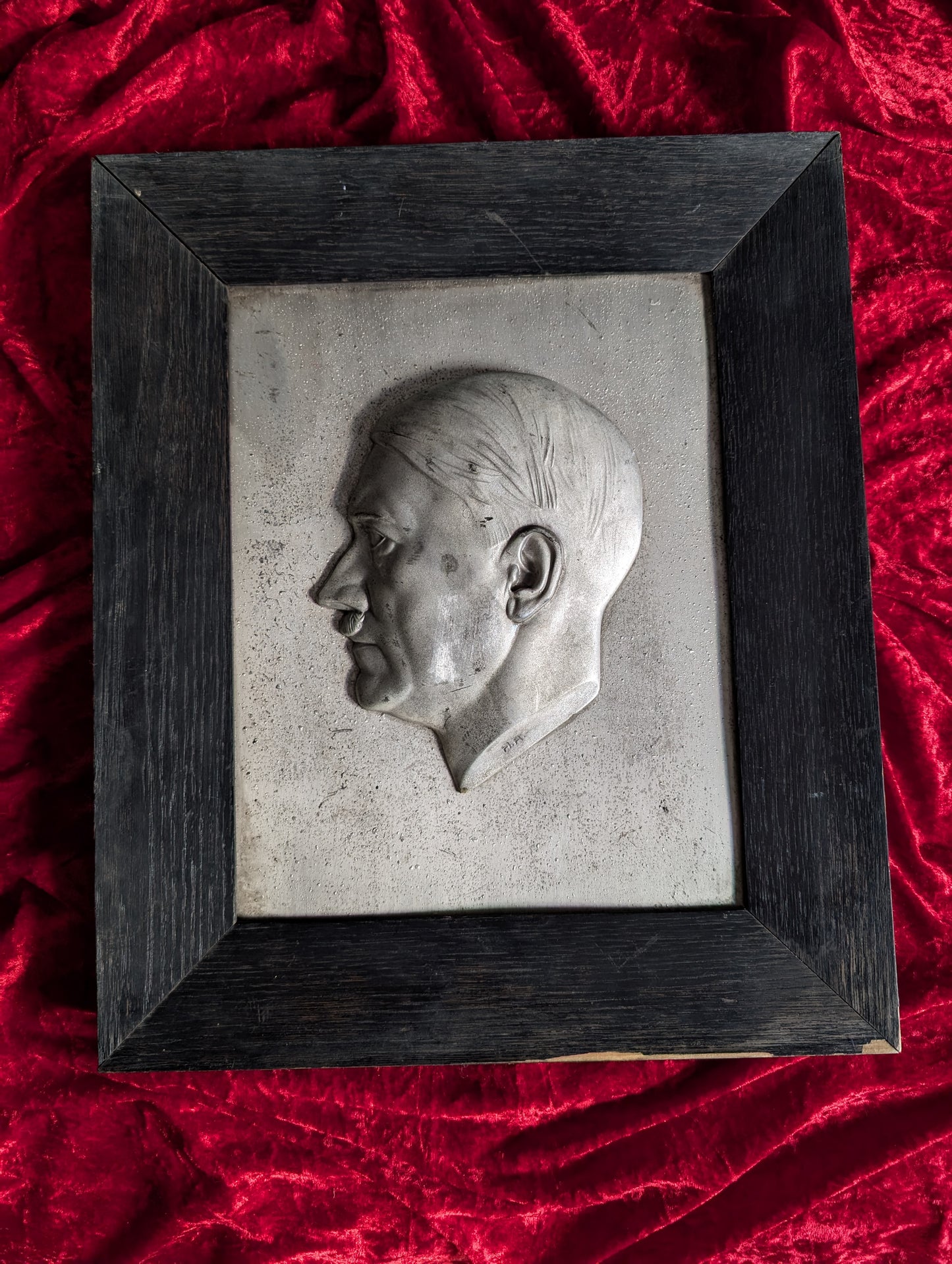 Relief sculpture of Adolf Hitler on frame (1940's WWII)