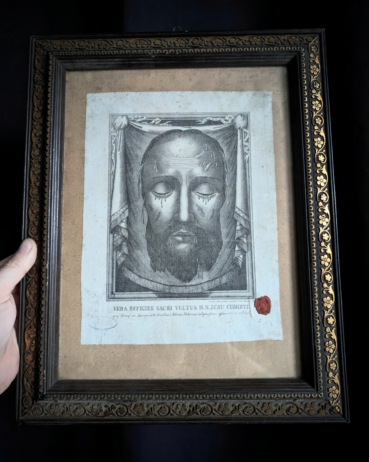 Antique Holy Face of Christ – Rome, c. from 1870–1890 framed