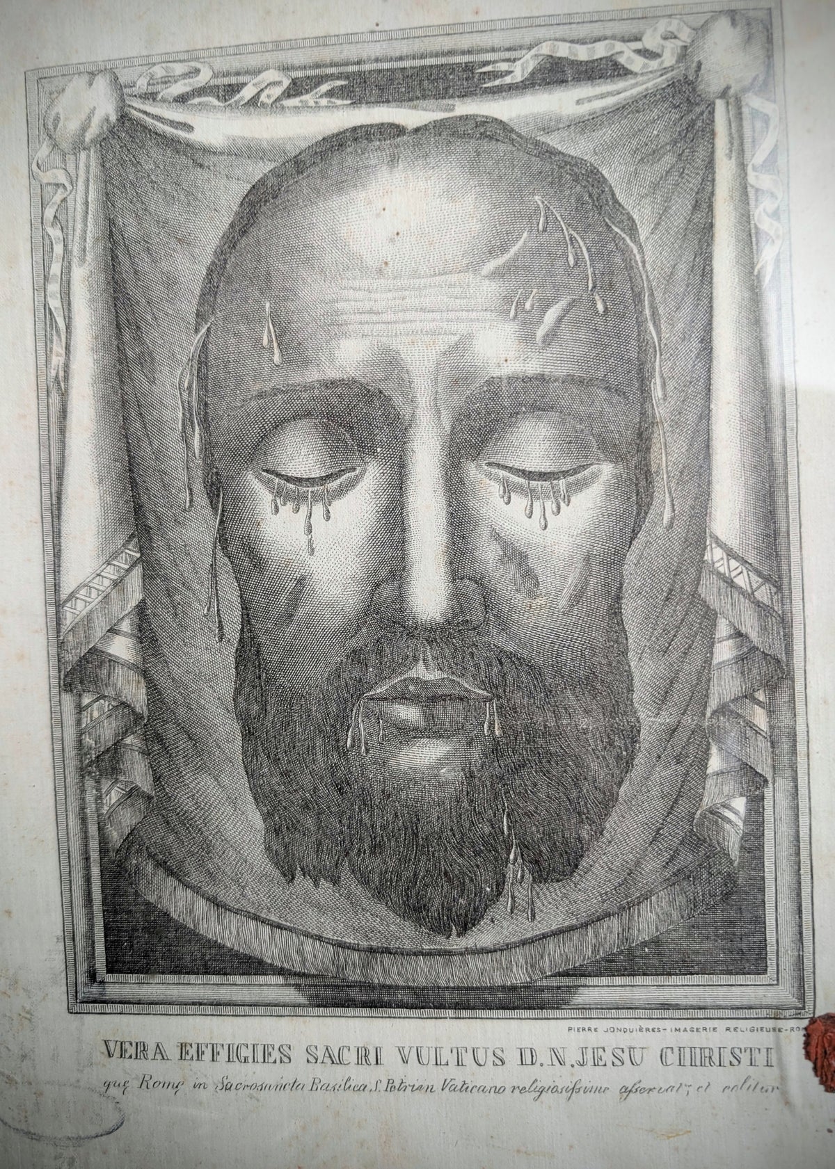 Antique Holy Face of Christ – Rome, c. from 1870–1890 framed