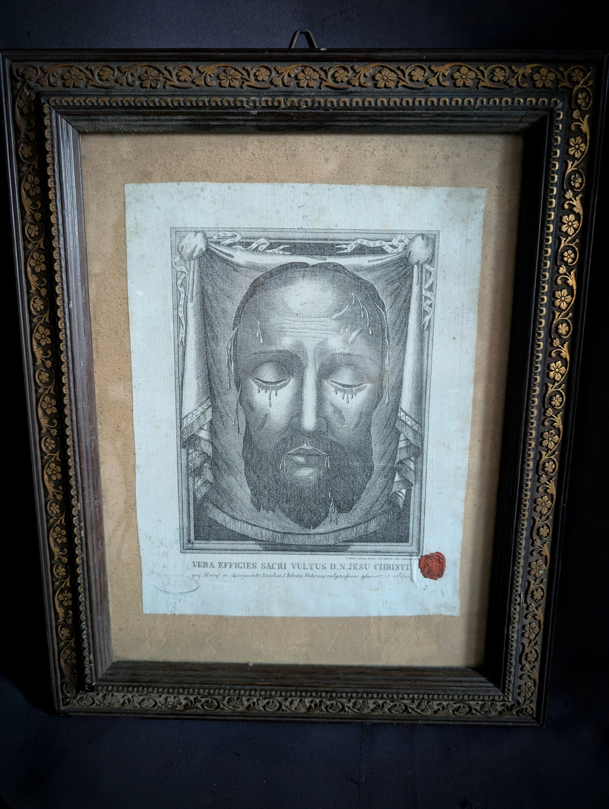 Antique Holy Face of Christ – Rome, c. from 1870–1890 framed