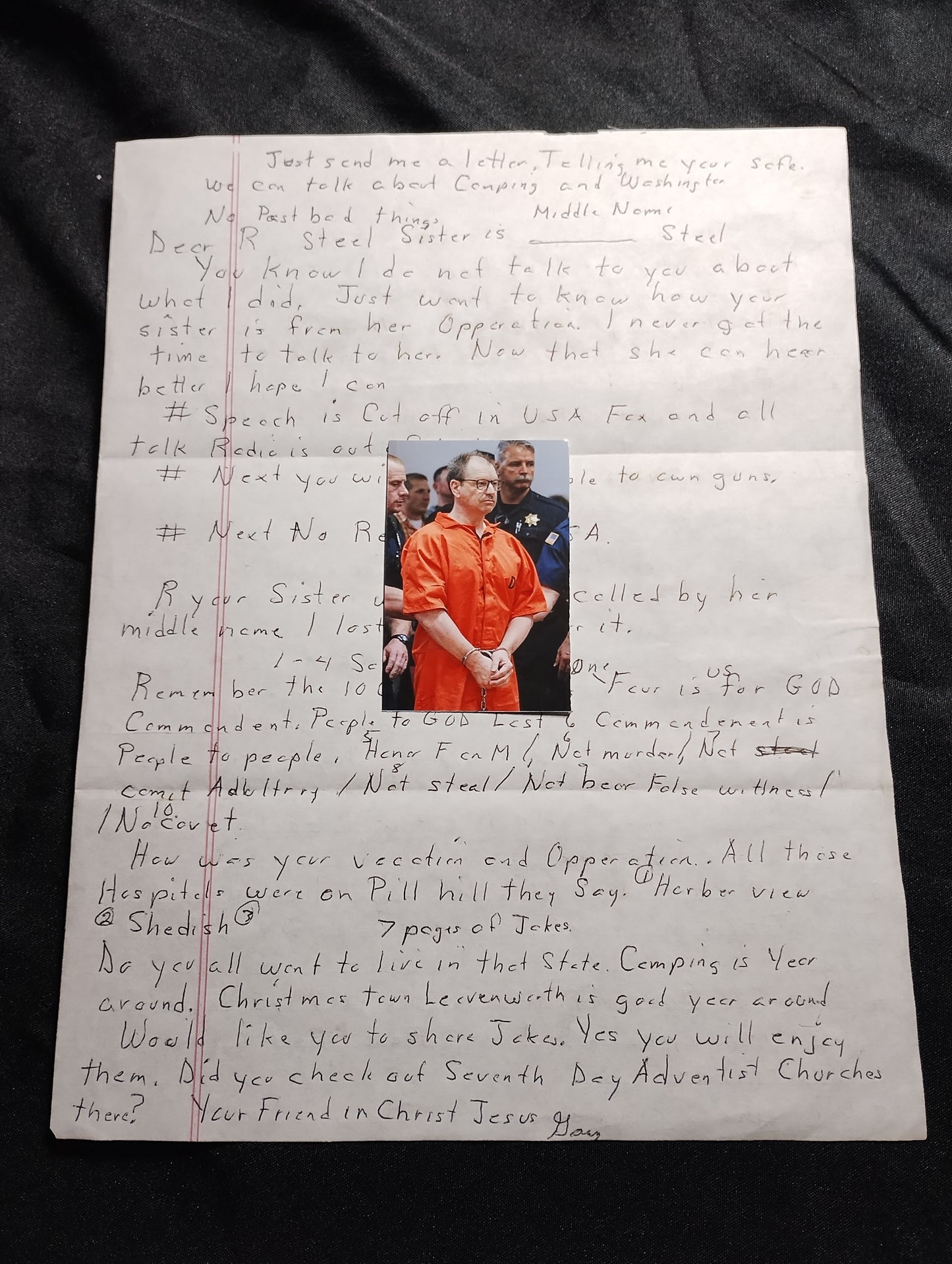 Letter of Gary Ridgway "the Green River Killer"