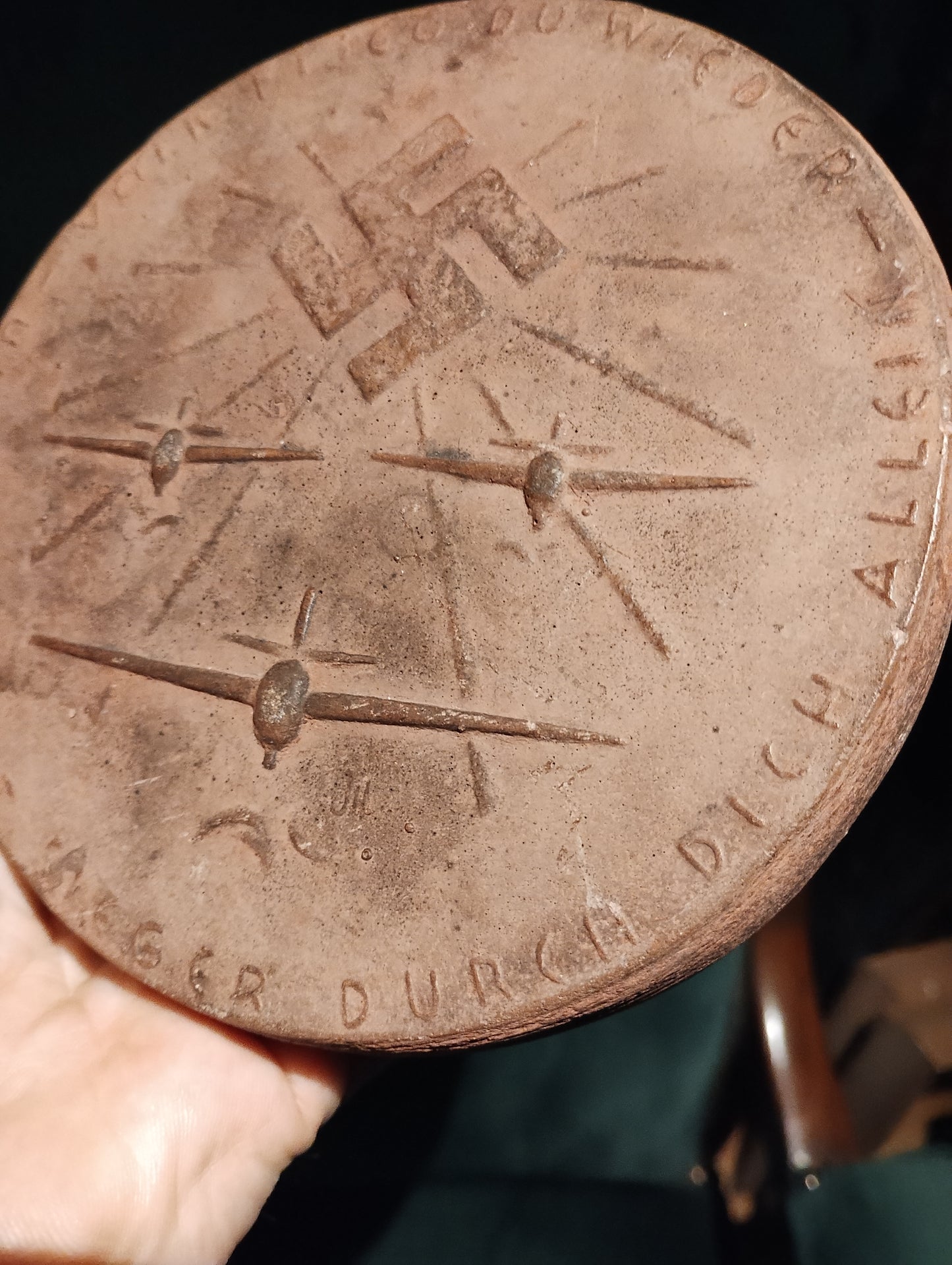 Luftwaffe plate made by a pilot 1940's WWII