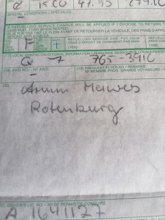 Invoice signed 4x by Armin Meiwes the cannibal of Rotenburg with envelope