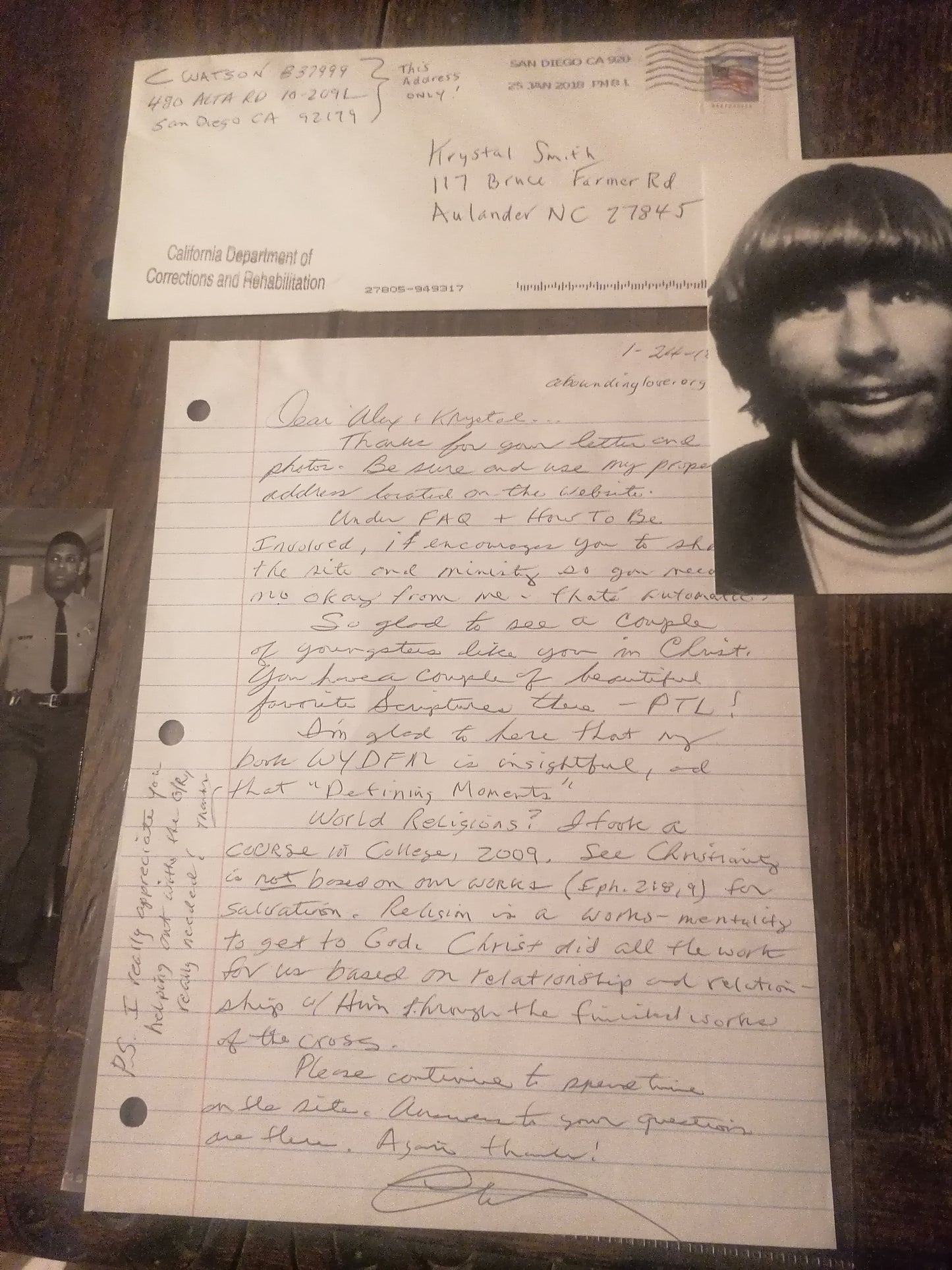 Letter of Charles Tex Watson, ex "Manson Familly"member