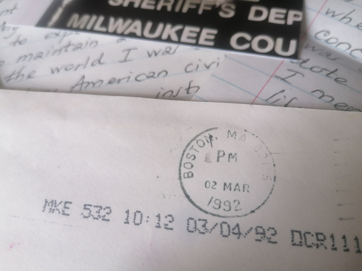 Letter for Jeffrey Dahmer 1992