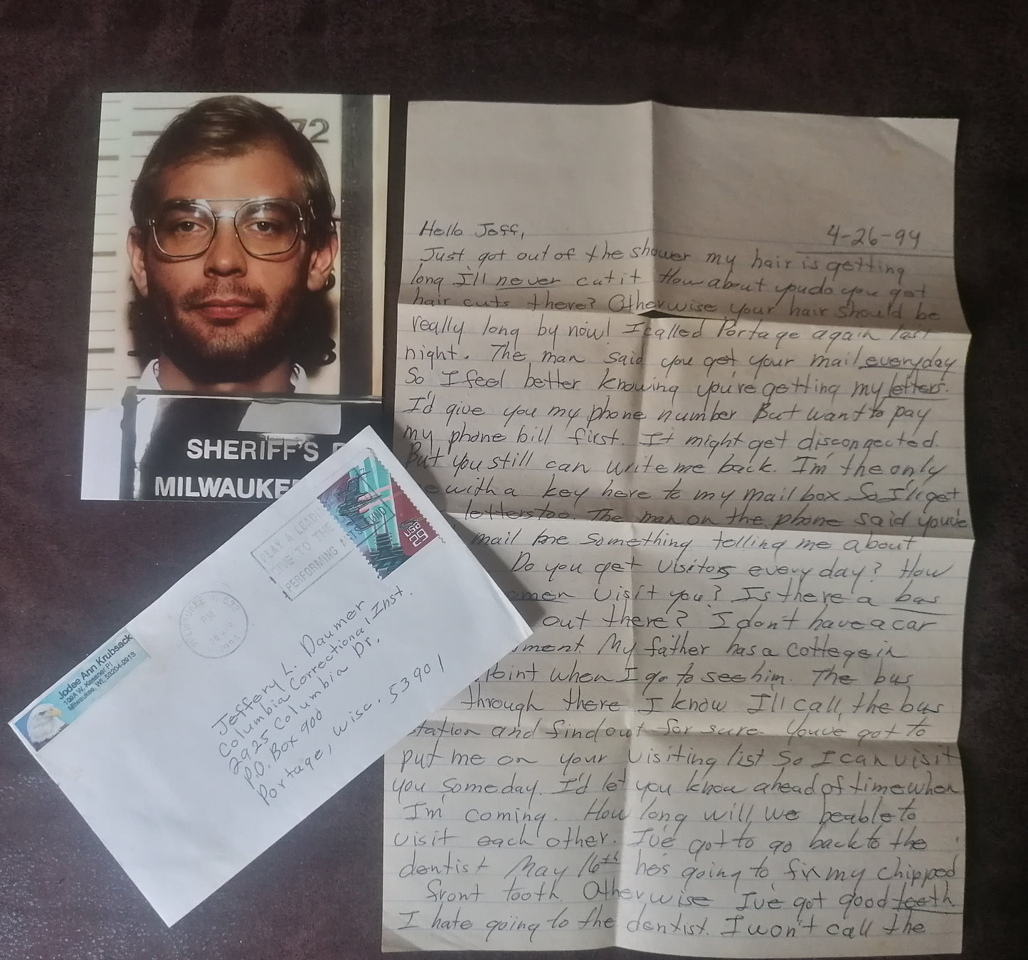 Letter for Jeffrey Dahmer 1994