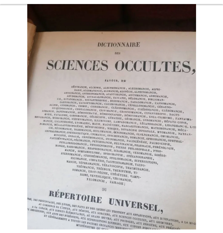 Dictionnaire des Sciences Occultes", éditions de 1846 et 1848