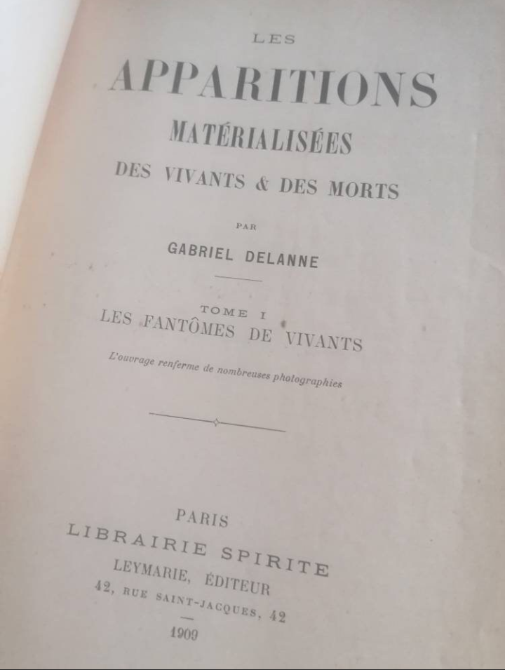 Livres "les Apparitions Matérialisées" de 1909 spiritisme et fantômes 2 tomes