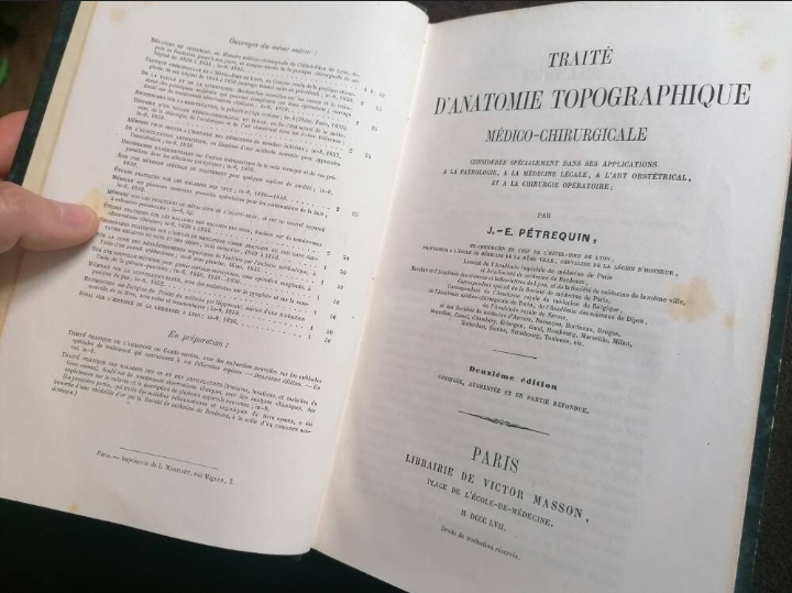 Anatomie topographique médico-chirurgicale, livre ancien de 1857