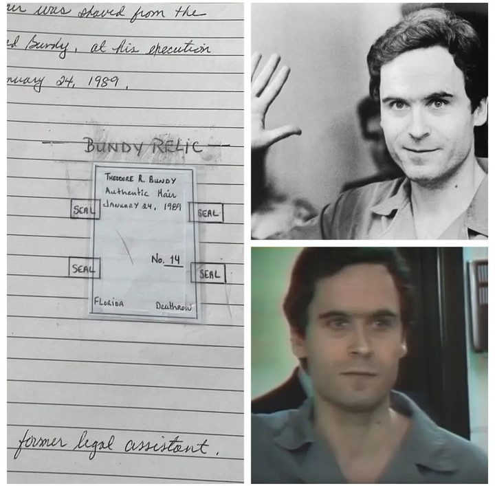 Authentic Hair of Ted Bundy with original document signed by Serial Killer Gérard Schaefer