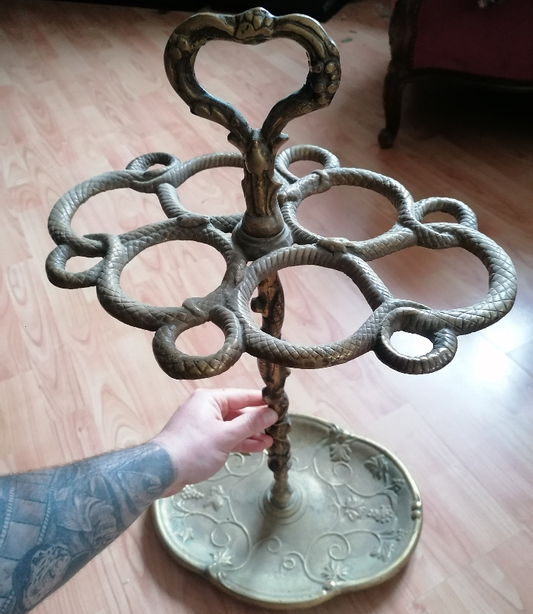 Antique bronze cane/umbrella stand with serpents, early 20th century