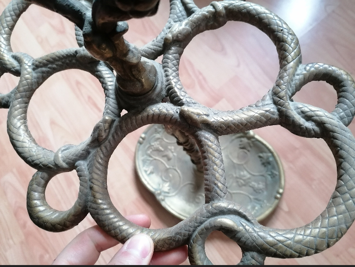 Antique bronze cane/umbrella stand with serpents, early 20th century