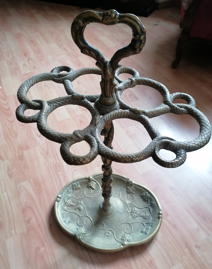 Antique bronze cane/umbrella stand with serpents, early 20th century