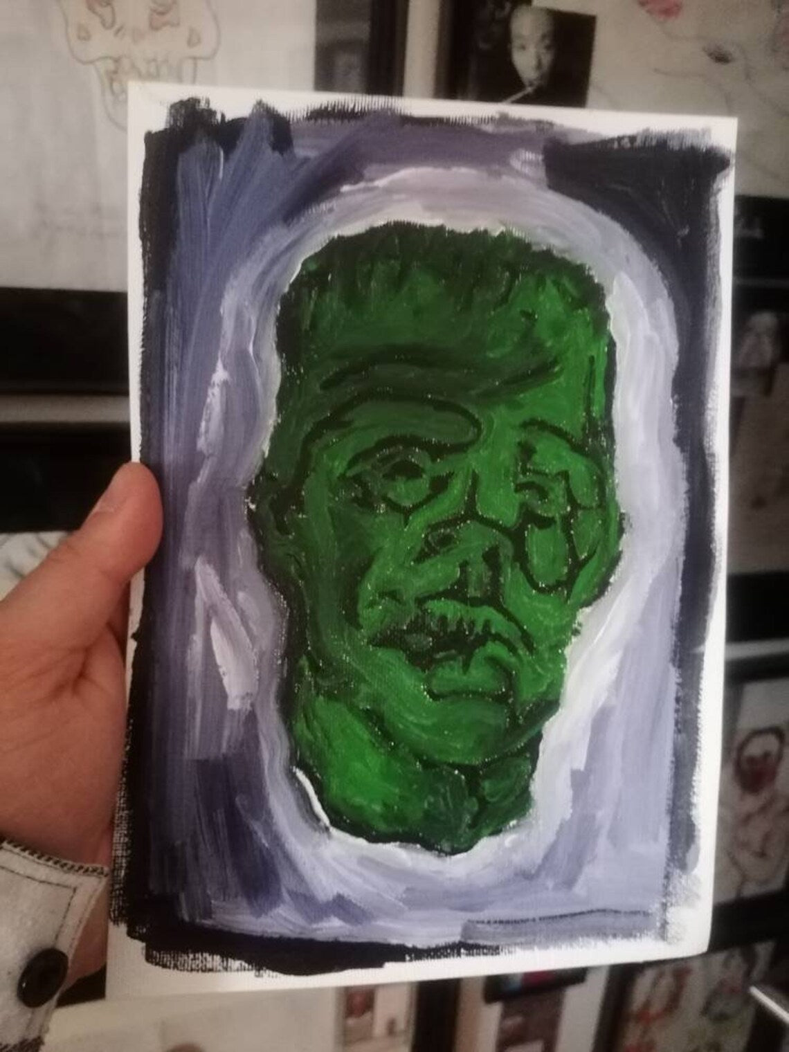 Original painting "Frankenstein" by Gidget Gein, Marilyn Manson's bassist