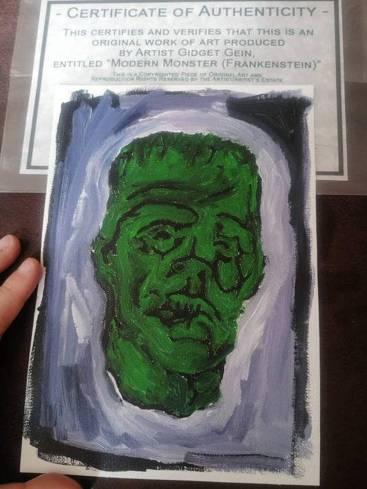 Original painting "Frankenstein" by Gidget Gein, Marilyn Manson's bassist