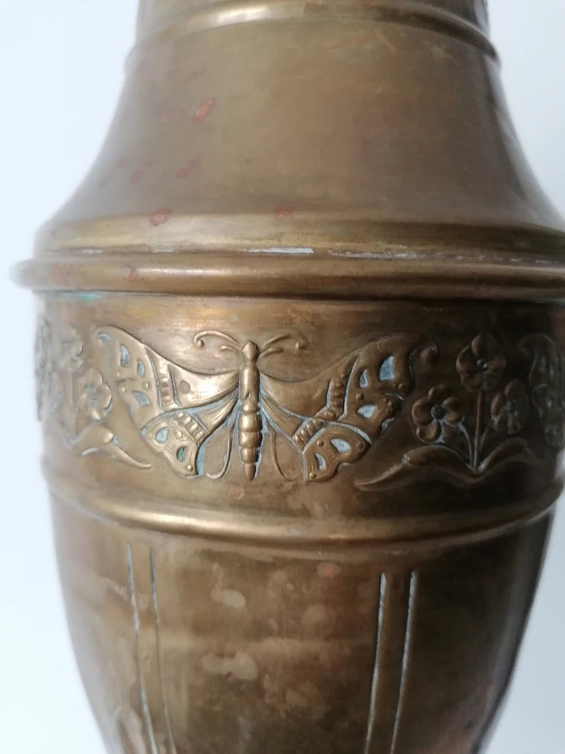 Brass funeral urn from the late 19th century