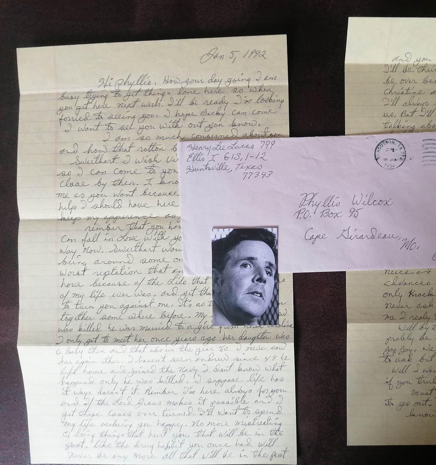 Henry Lee Lucas Letter 2 original pages written by the serial killer