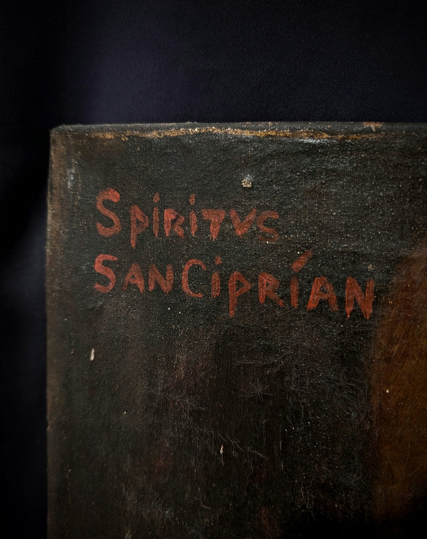 Old Memento Mori painting from 1700's ! (St Cyprien skull, franciscan monastery in Peru)
