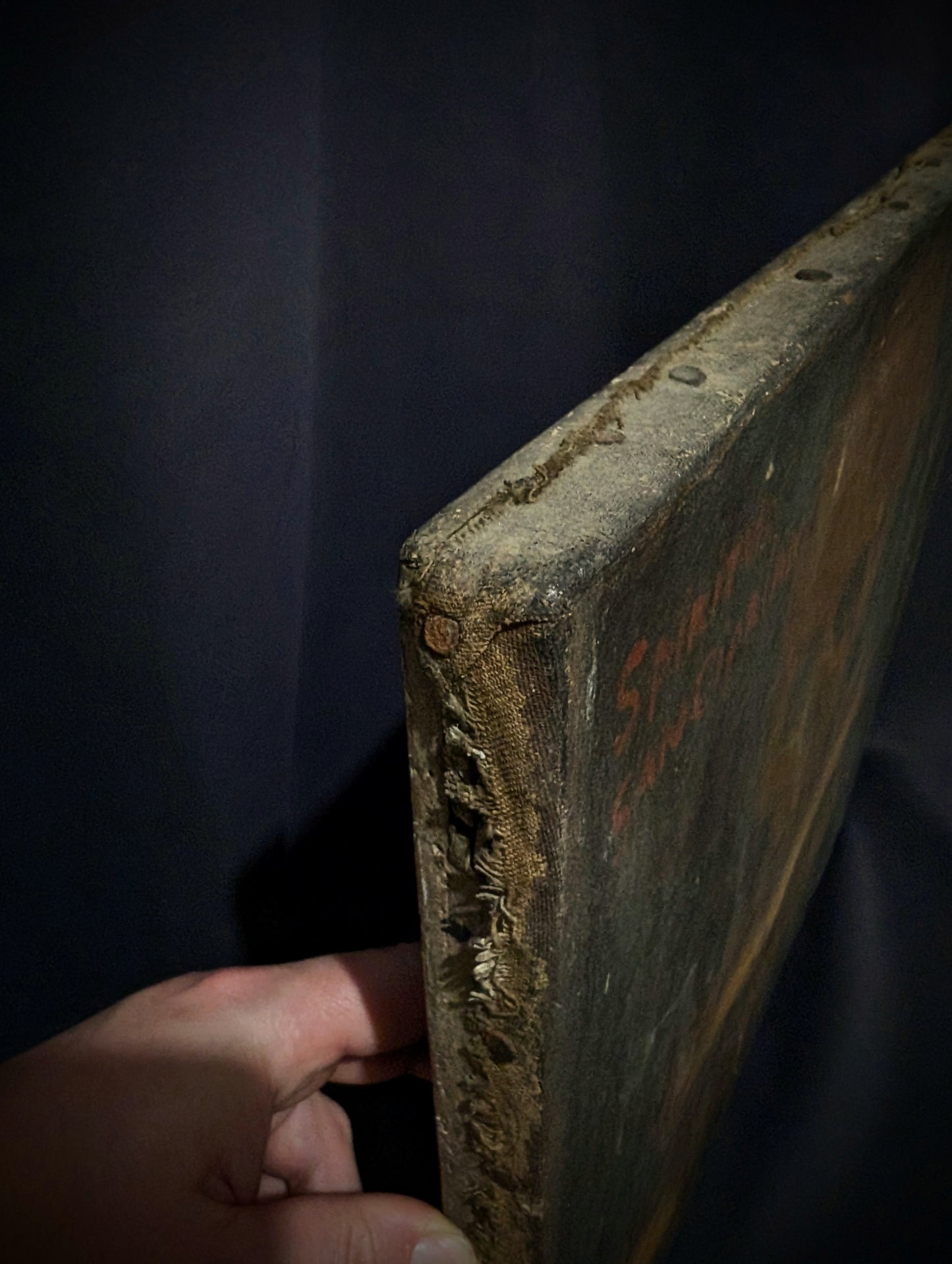 Old Memento Mori painting from 1700's ! (St Cyprien skull, franciscan monastery in Peru)