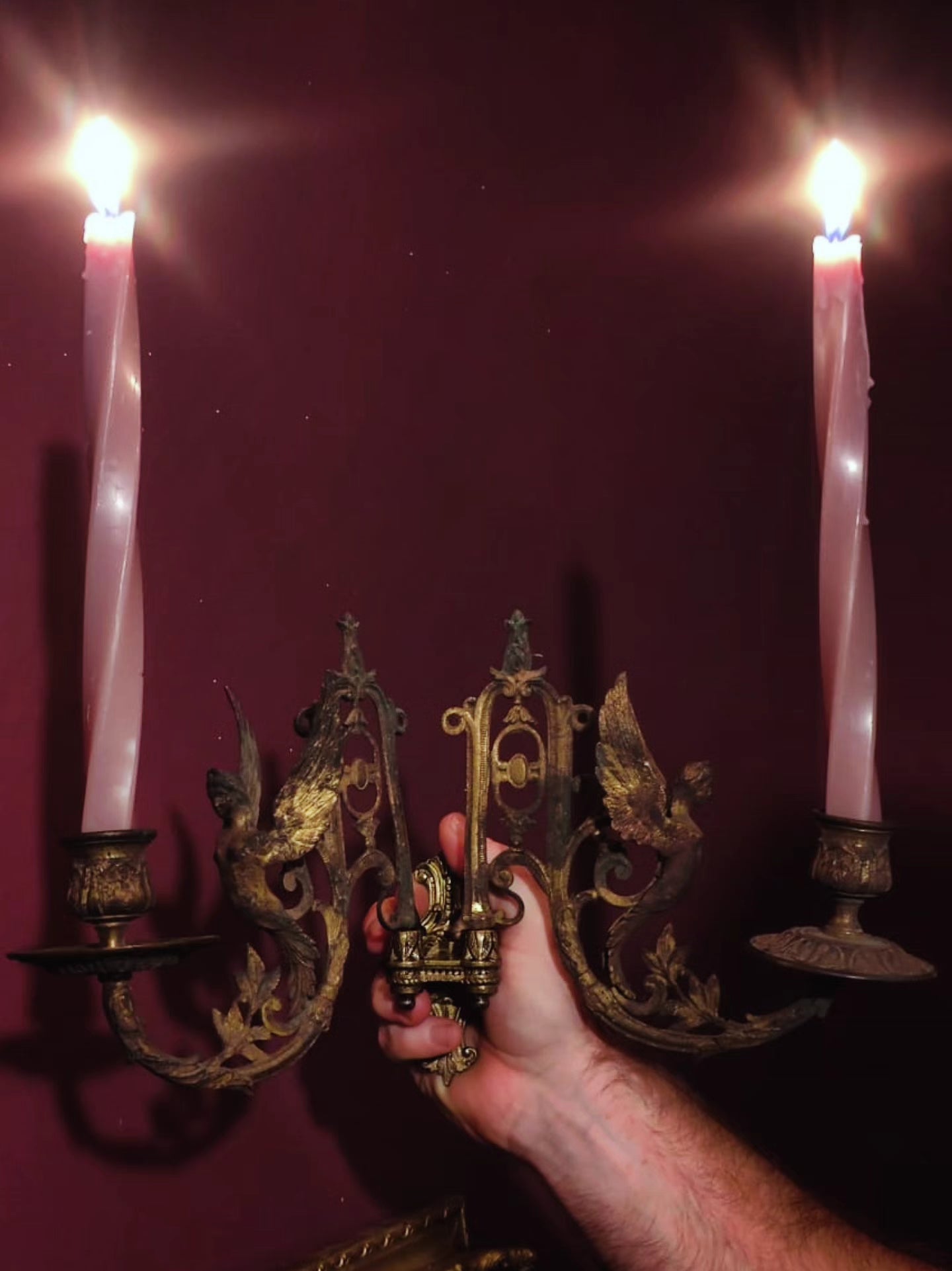 Stunning antique-style wall candlestick