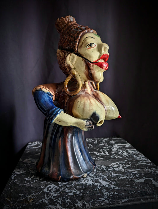 Old anthropomorphic water/wine Jug with generous breasts (Curiosa)