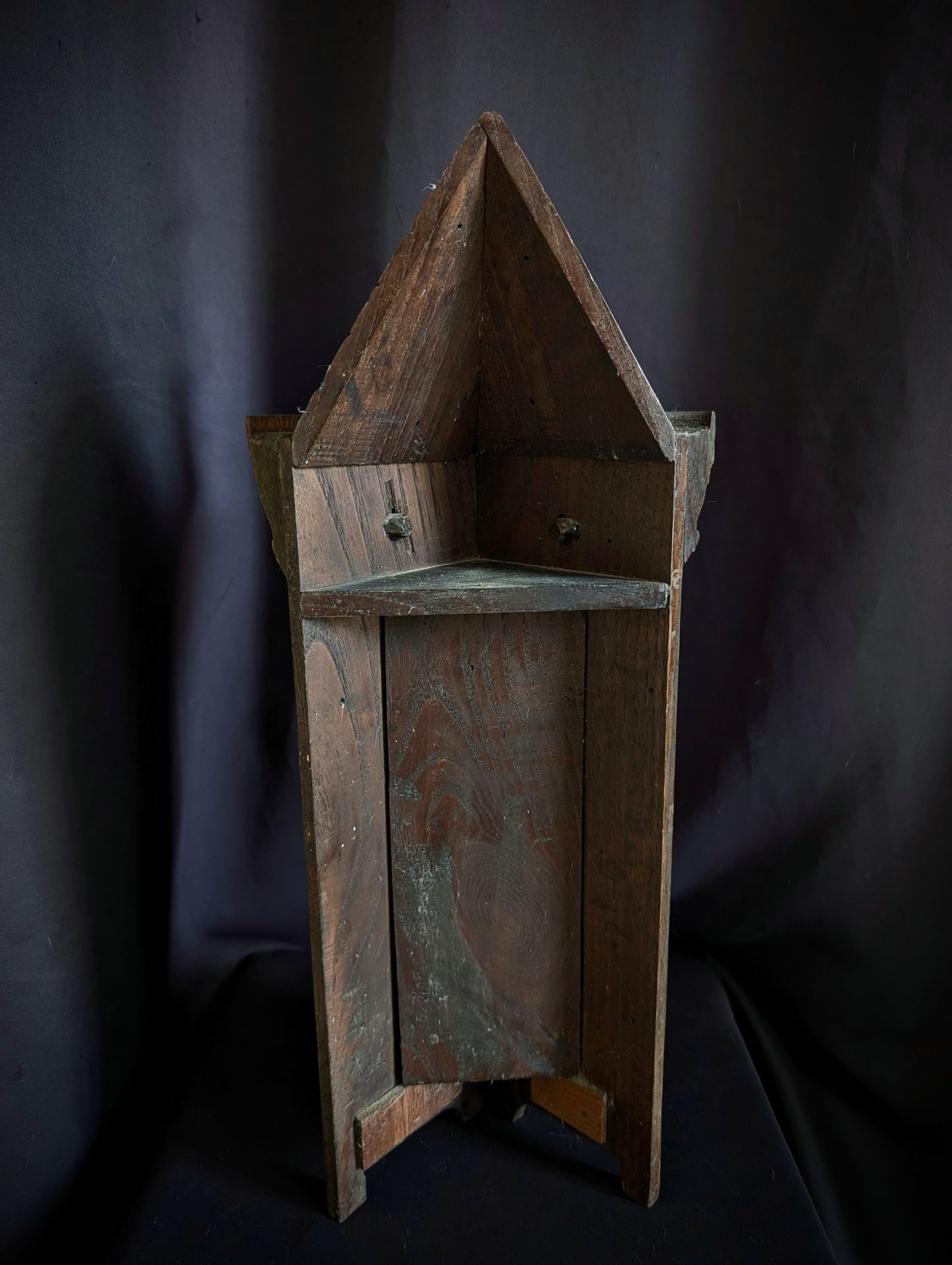Medieval carved wooden tower shelf (mid 20th)