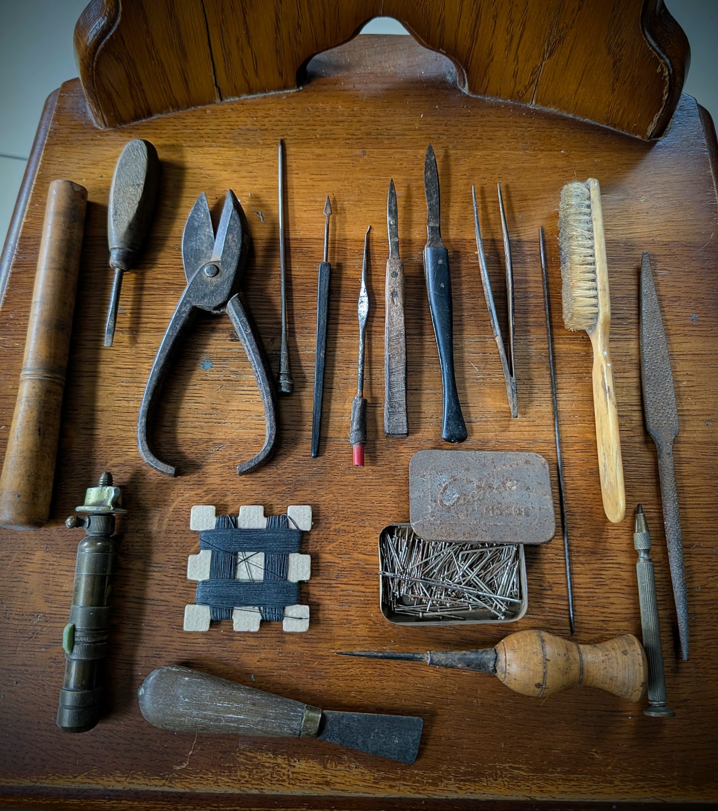 Set of antique taxidermist tools from the 1970s