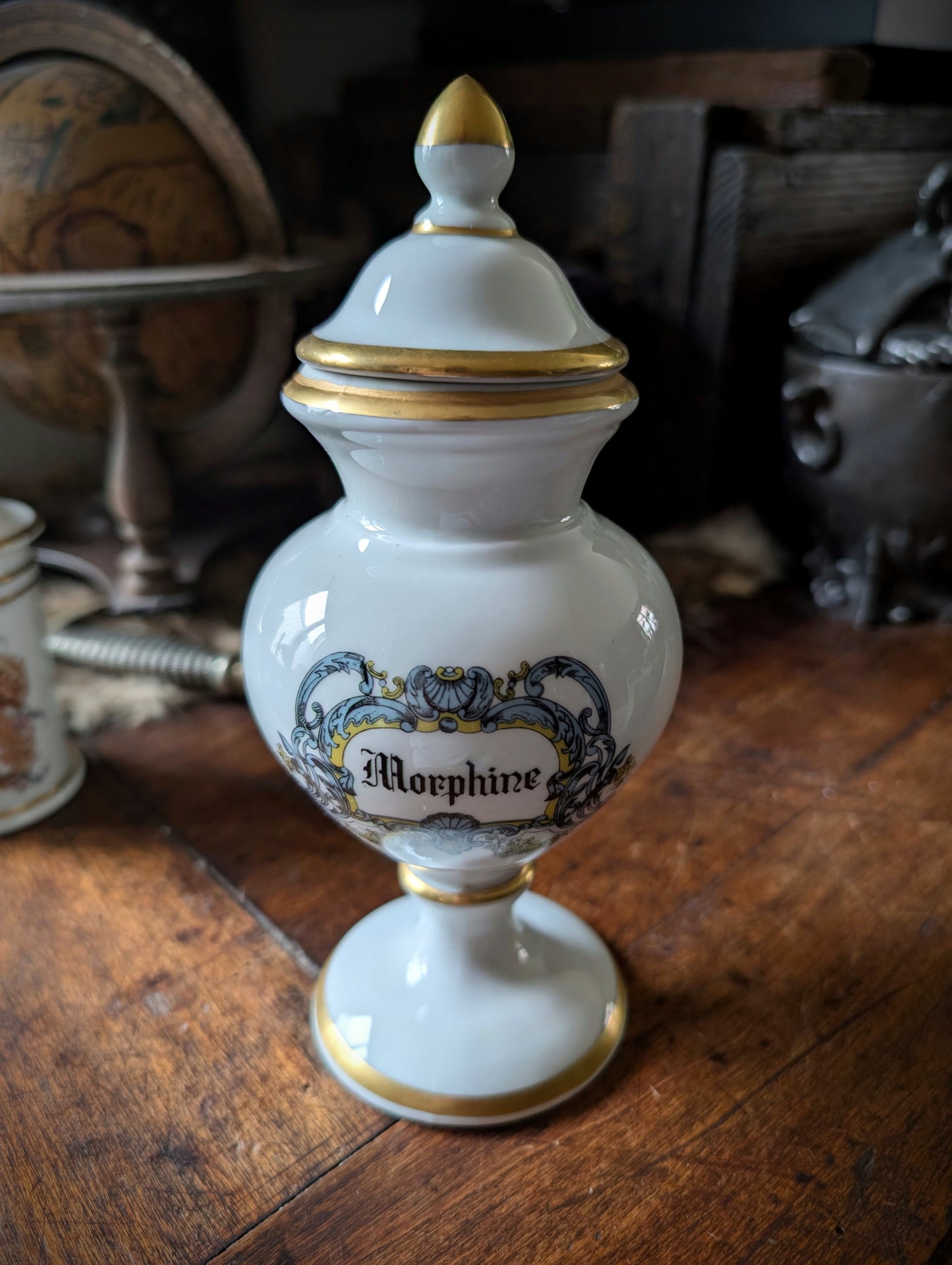 Antique Morphine porcelain jar