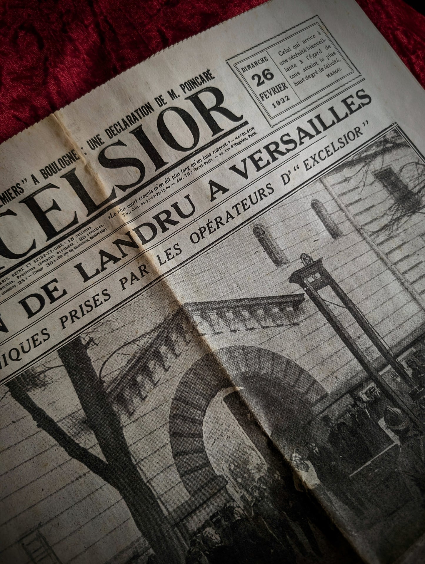 1922 newspaper on the execution of serial killer LANDRU (original)