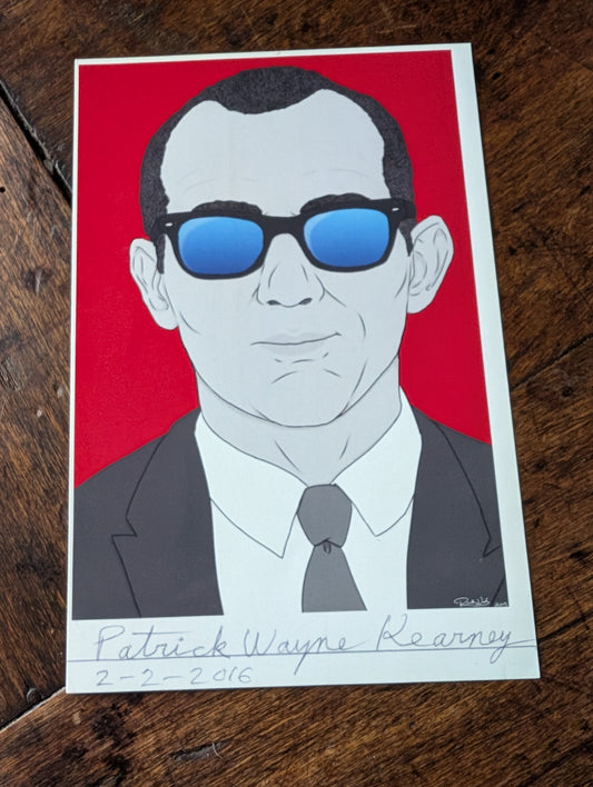 Patrick Kearney signed illustration picture (10x15cm) original signature by "The Trash Bag Killer"
