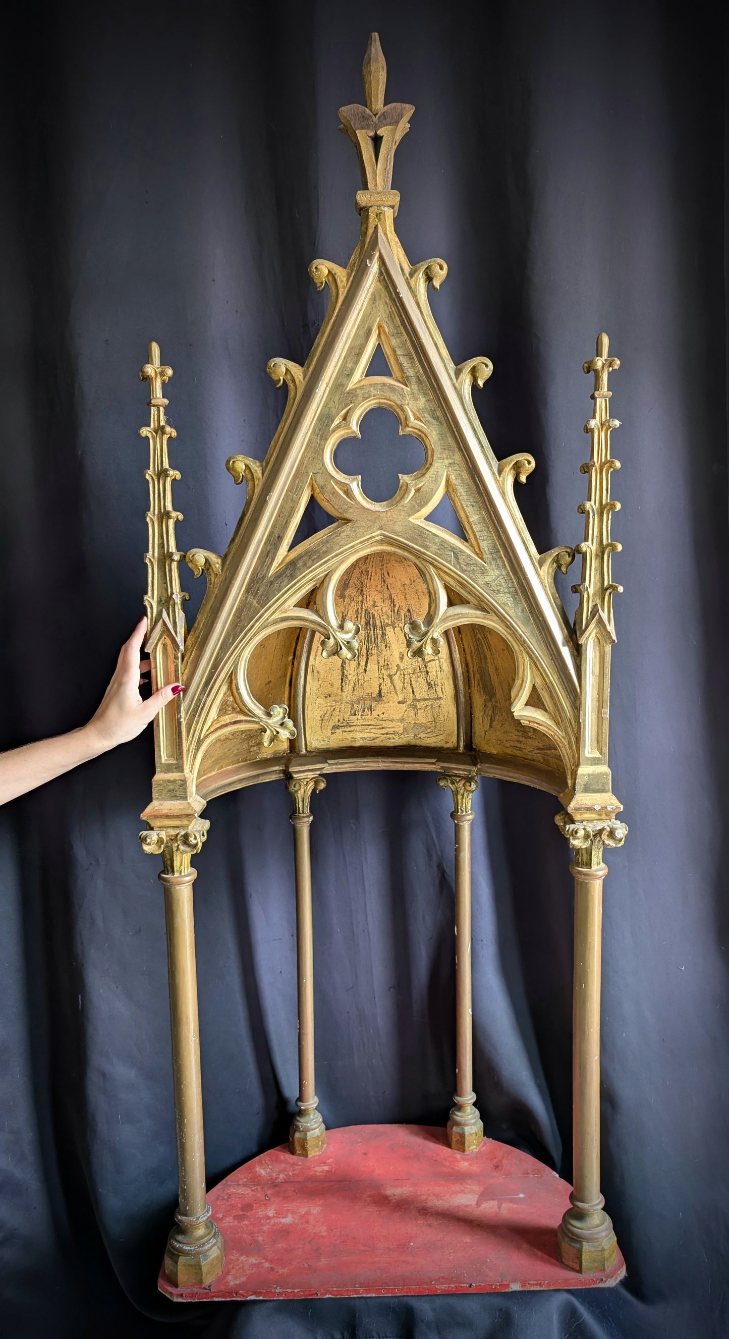 Antique altar ciborium from a french chapel, dating from the 1870s–1880s, in the Neo-Gothic style (Rare !)