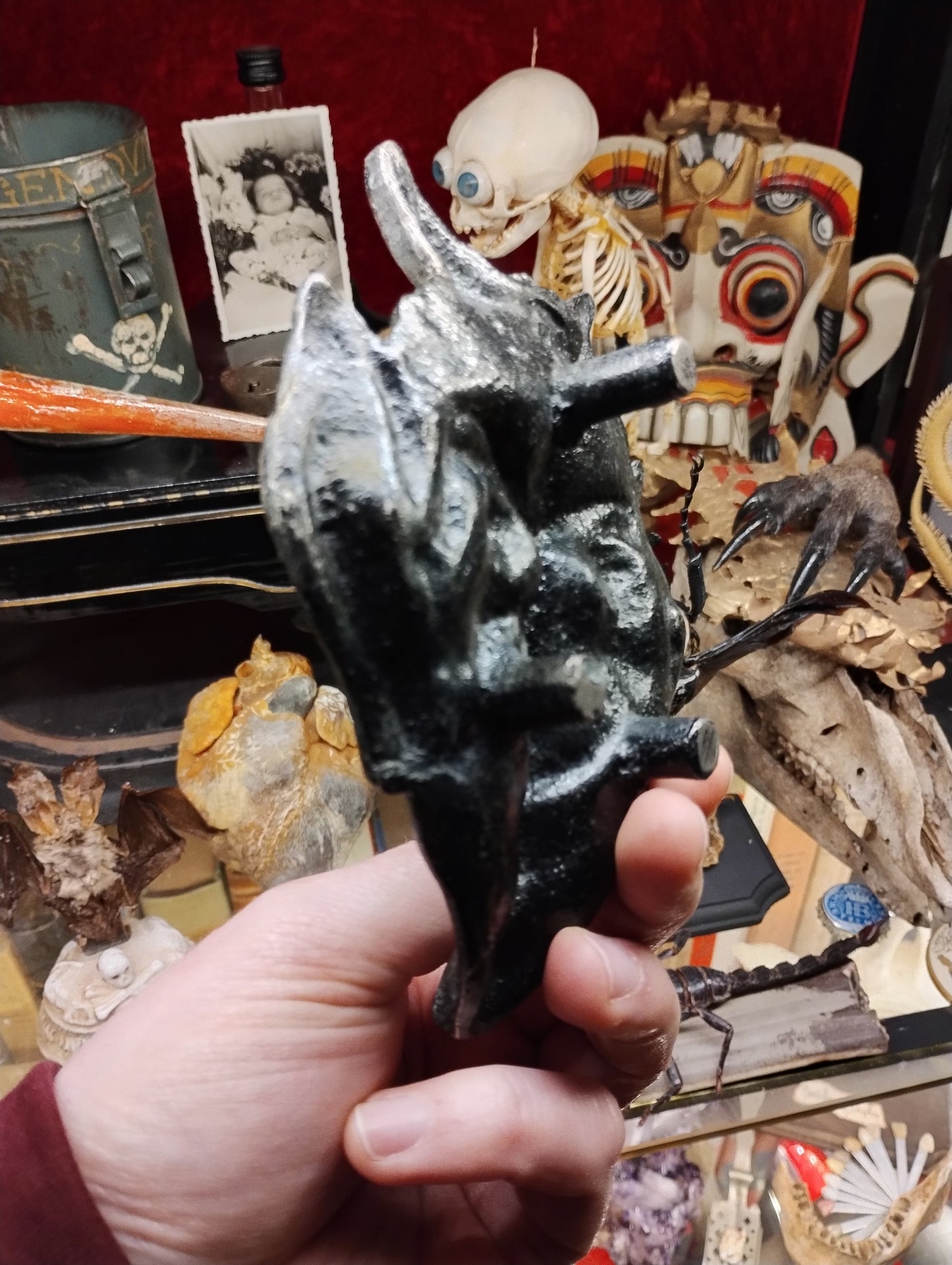 Antique Russian devil's head ashtray