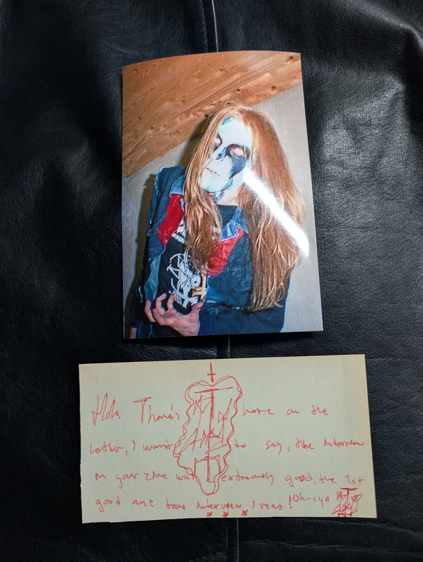 Original letter written by Pelle "DEAD" Ohlin from the Black Metal band  Mayhem 1990 (Very Rare)
