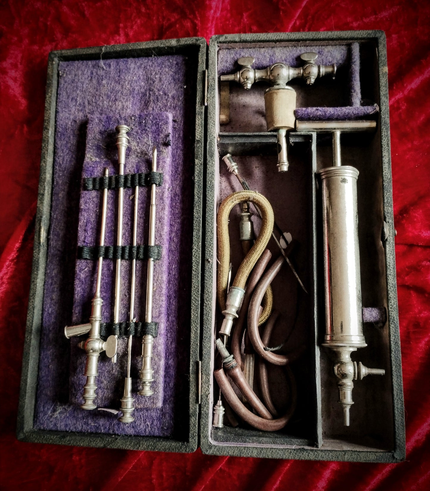 Old 19th century blood transfusion kit