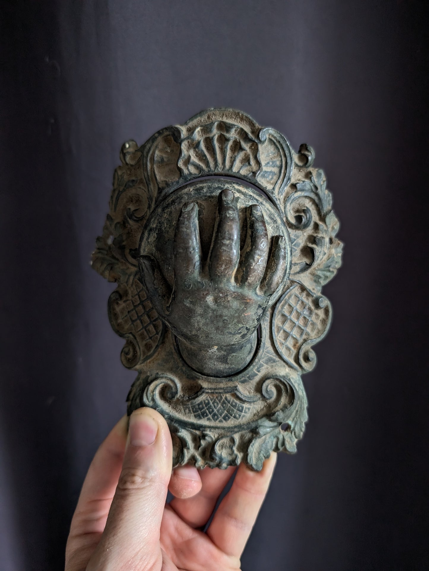 Antique Bronze Billiard Pocket Hand – 19th Century