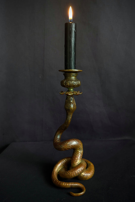 Antique bronze Snake candle holder